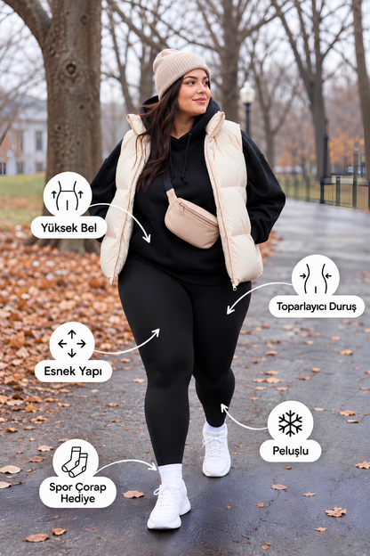 Ukala ''Curvy'' Büyük Beden Kışlık Dikişsiz Tayt